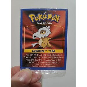 1999 Kelloggs Game Tip Pokemon 3 cards Booster Pack Charmander Cubone SEALED